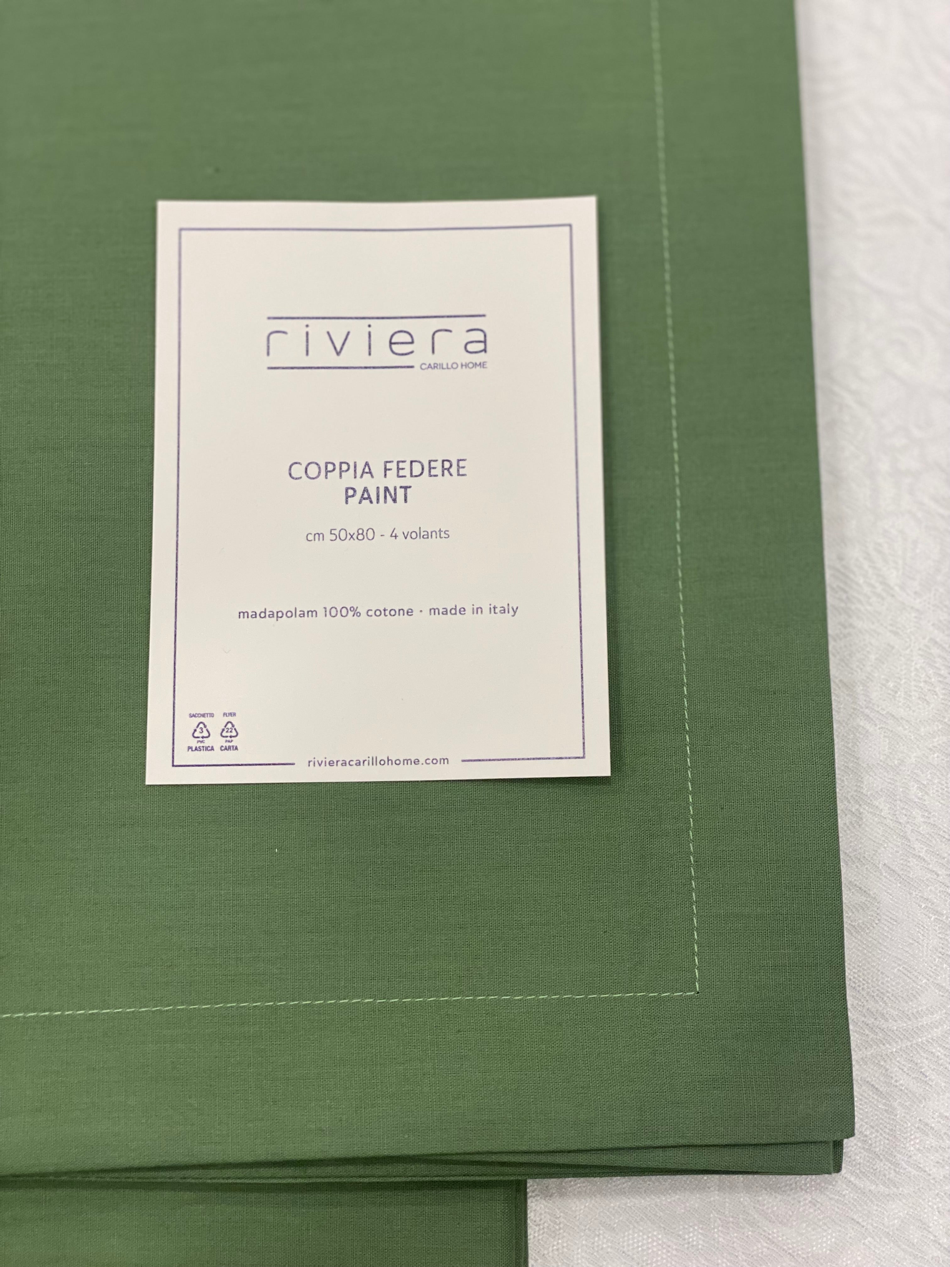 Federe in cotone madapolam con 3 volano “riviera home”